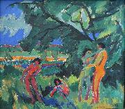 Ernst Ludwig Kirchner Spielende nackte Menschen oil painting